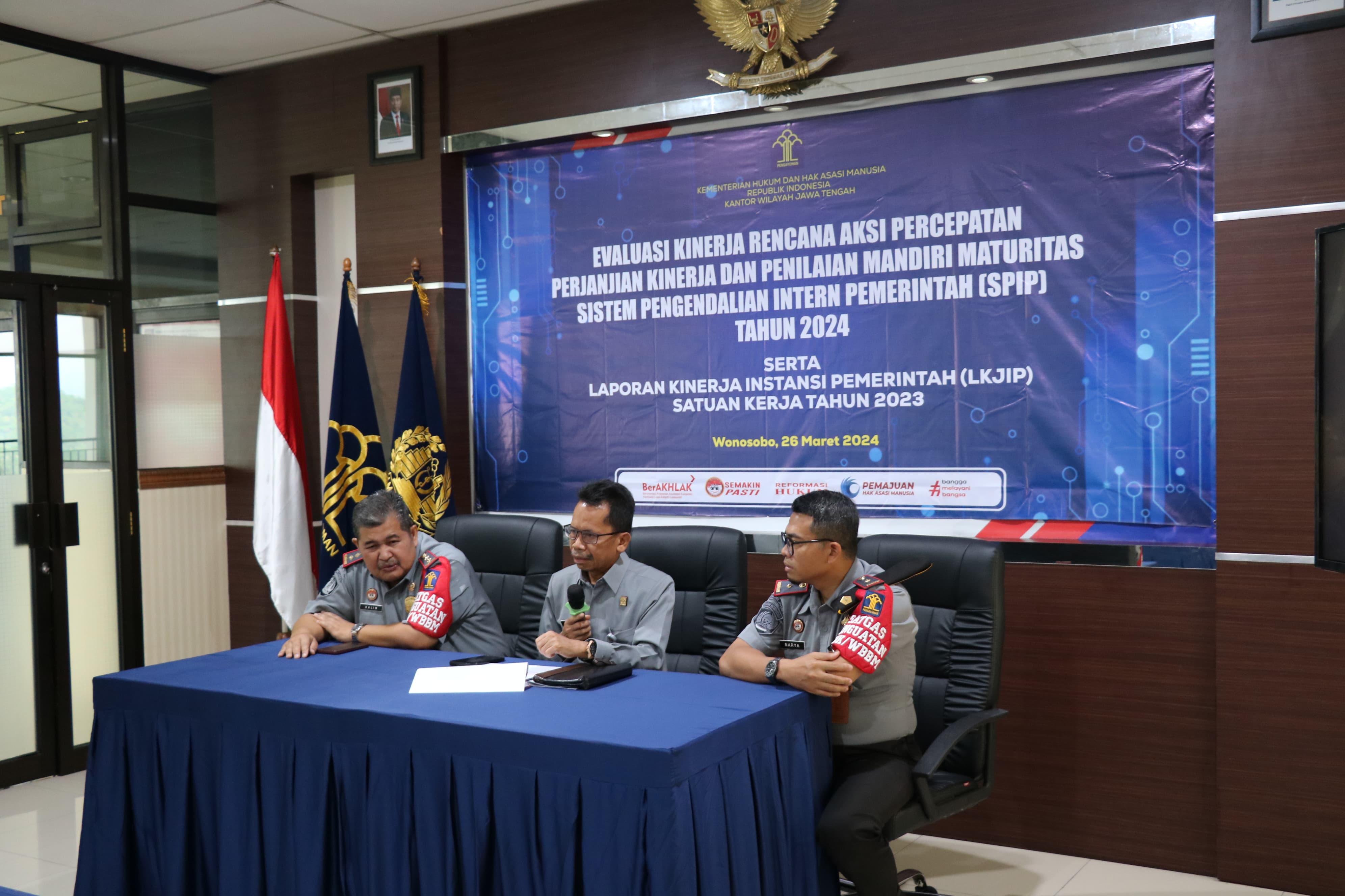 Kadivmin Kemenkumham Jawa Tengah Pimpin Evaluasi Kegiatan SPIP dan LKjIP 2024 UPT se Eks Karesidenan Kedu