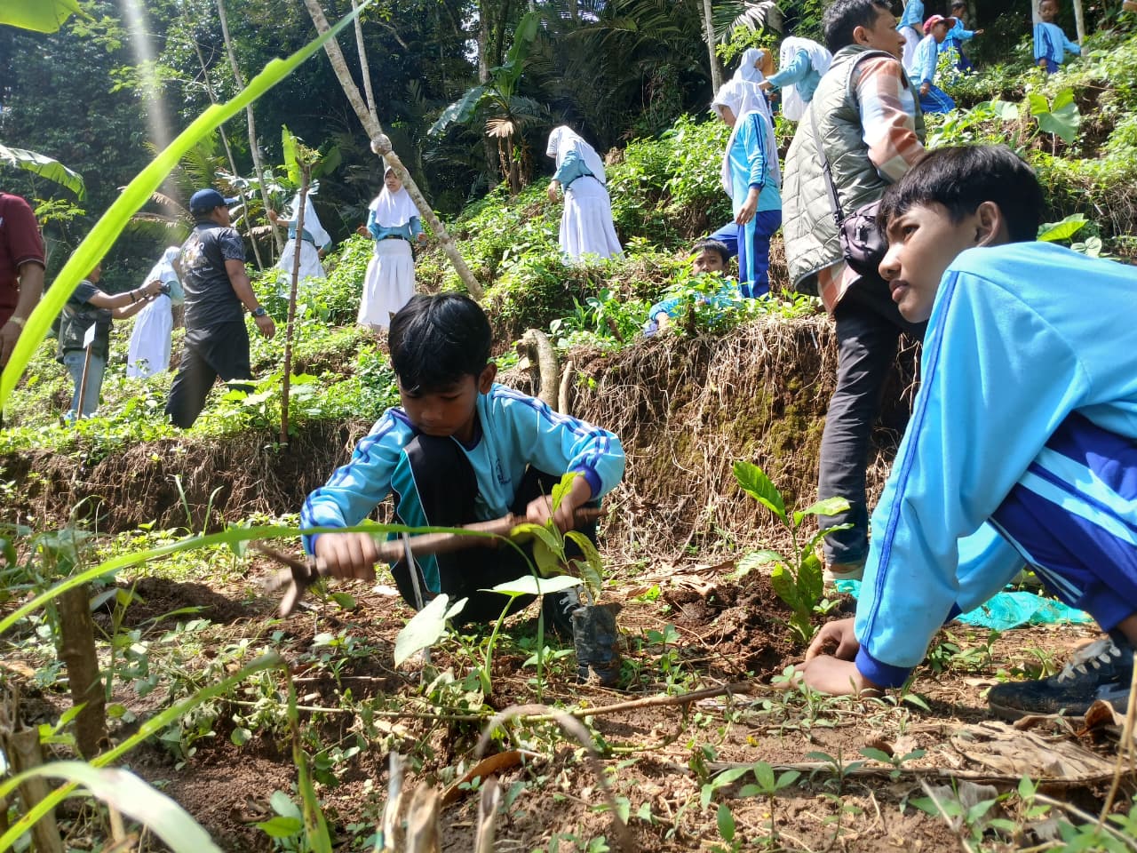 Jatubu Ajak Ratusan Pelajar Tanam Ribuan Bibit Kopi di Sukoharjo