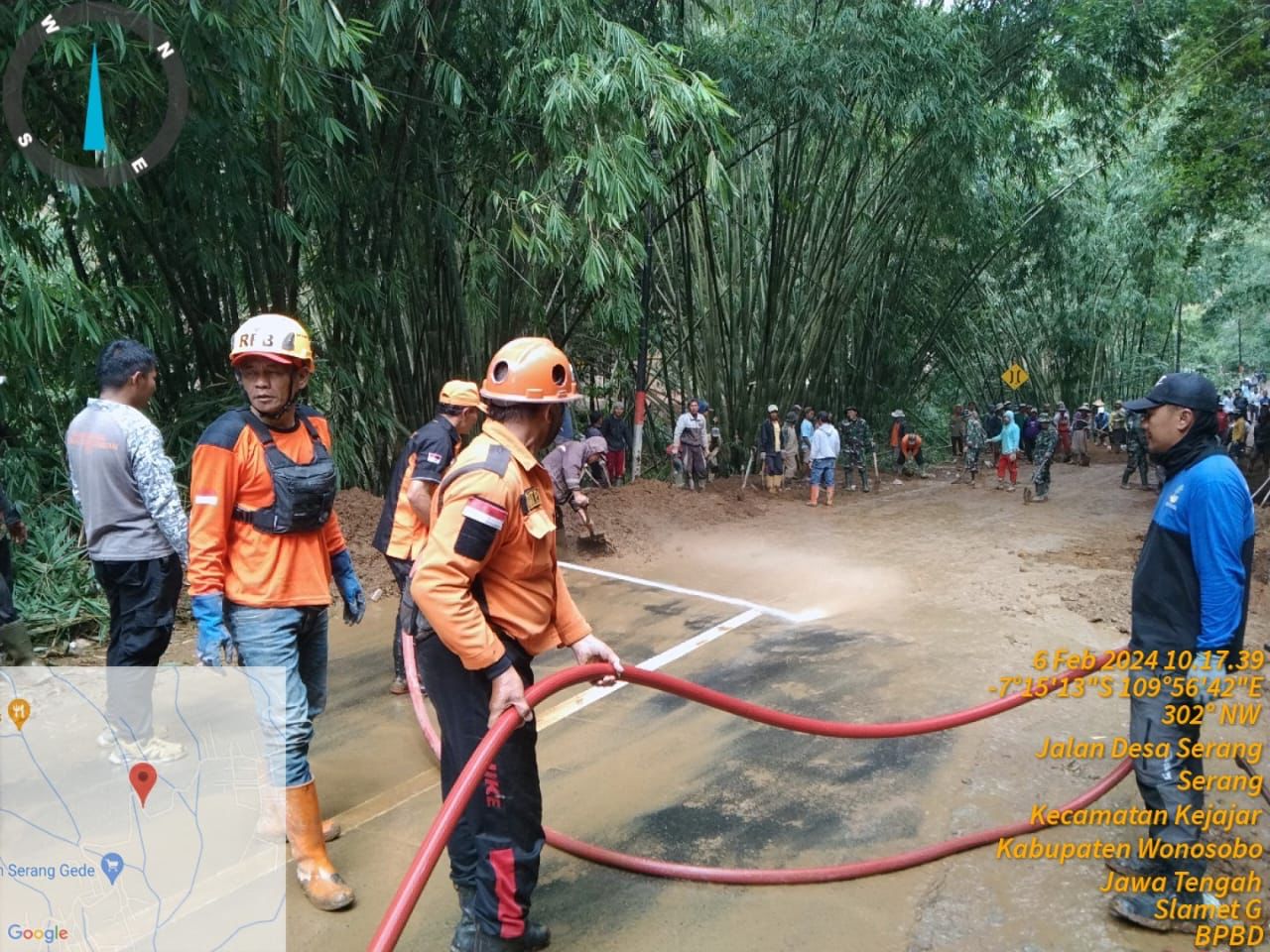 ONGSOR DI RUAS JALAN SERANG KEJAJAR, JALAN DITUTUP SEMENTARA WAKTU