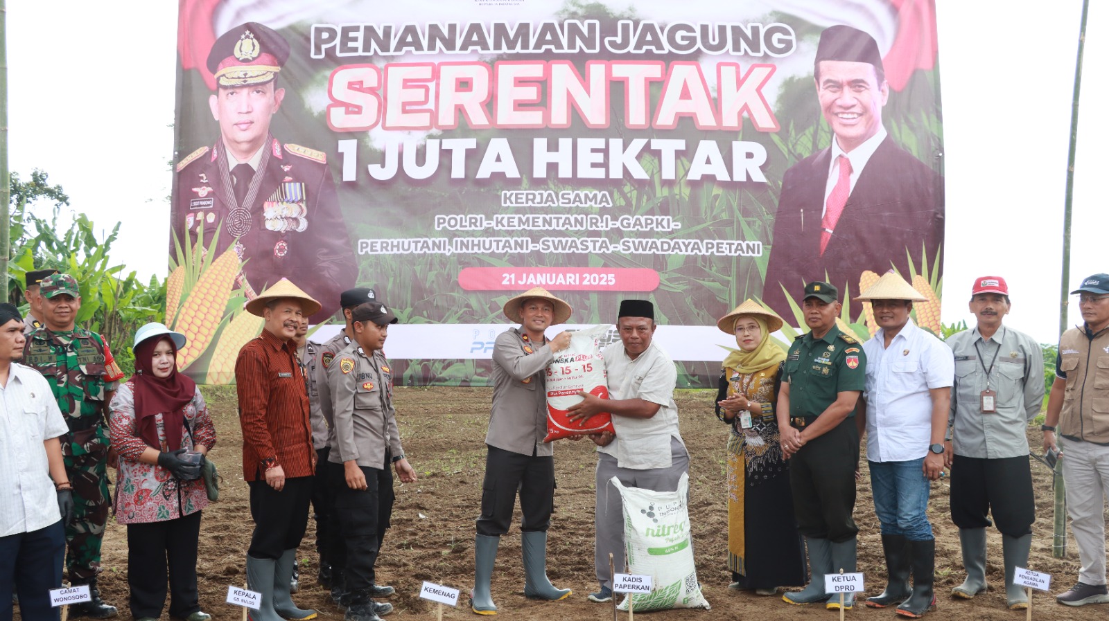 POLRES WONOSOBO GELAR TANAM JAGUNG BERSAMA, SASAR TARGET 13 RIBU METER PERSEGI DI 15 KECAMATAN