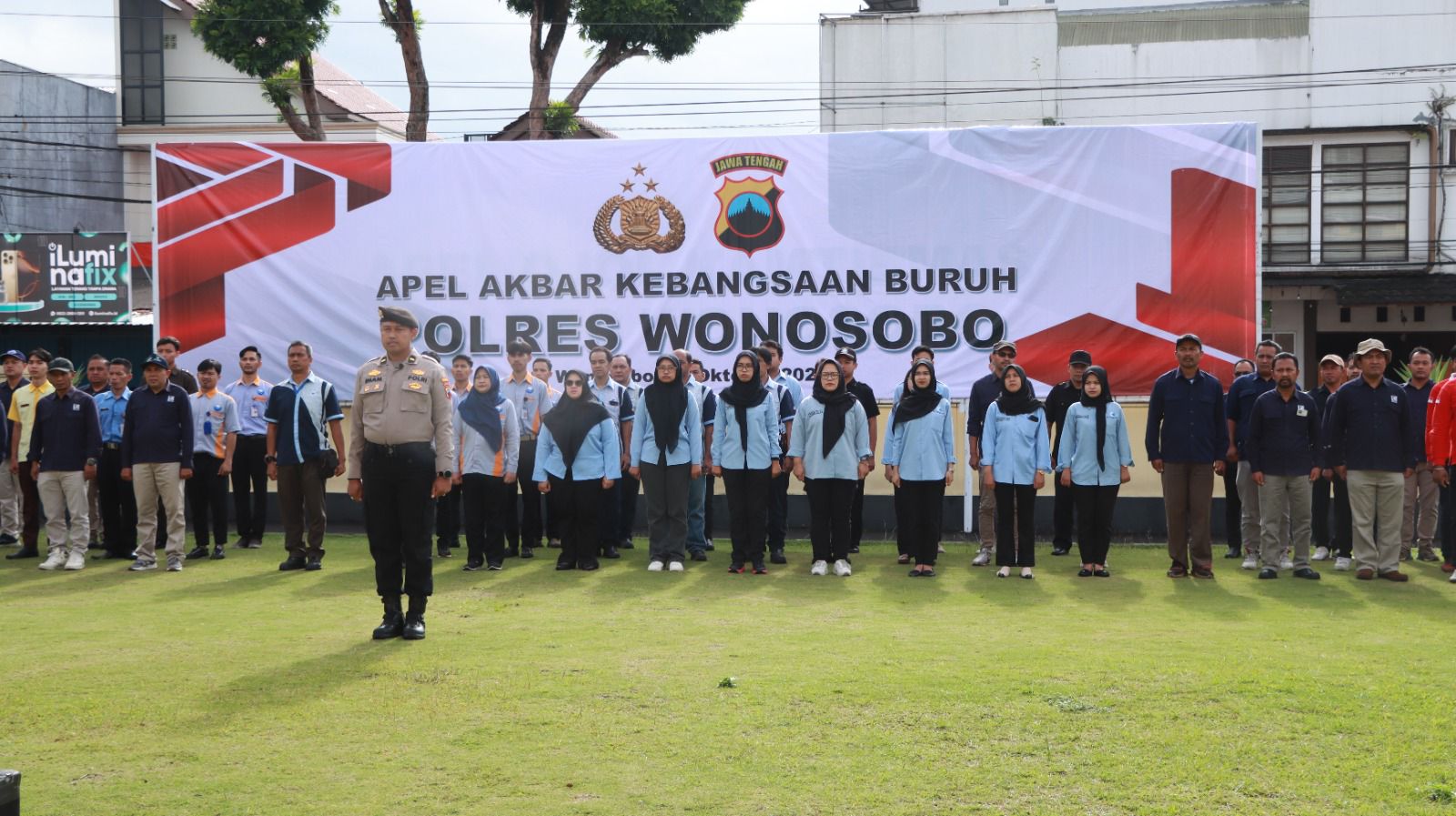 POLRES WONOSOBO GELAR APEL KEBANGSAAN BURUH, WUJUD NYATA UNTUK PERKUAT PERSATUAN