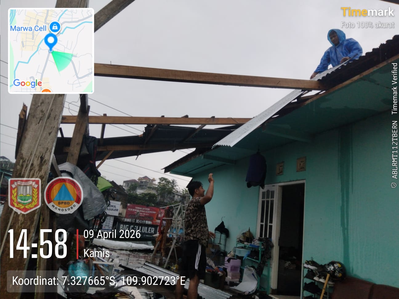Angin Kencang Rusak Sedikitnya Lima Rumah di Kalibeber Mojotengah