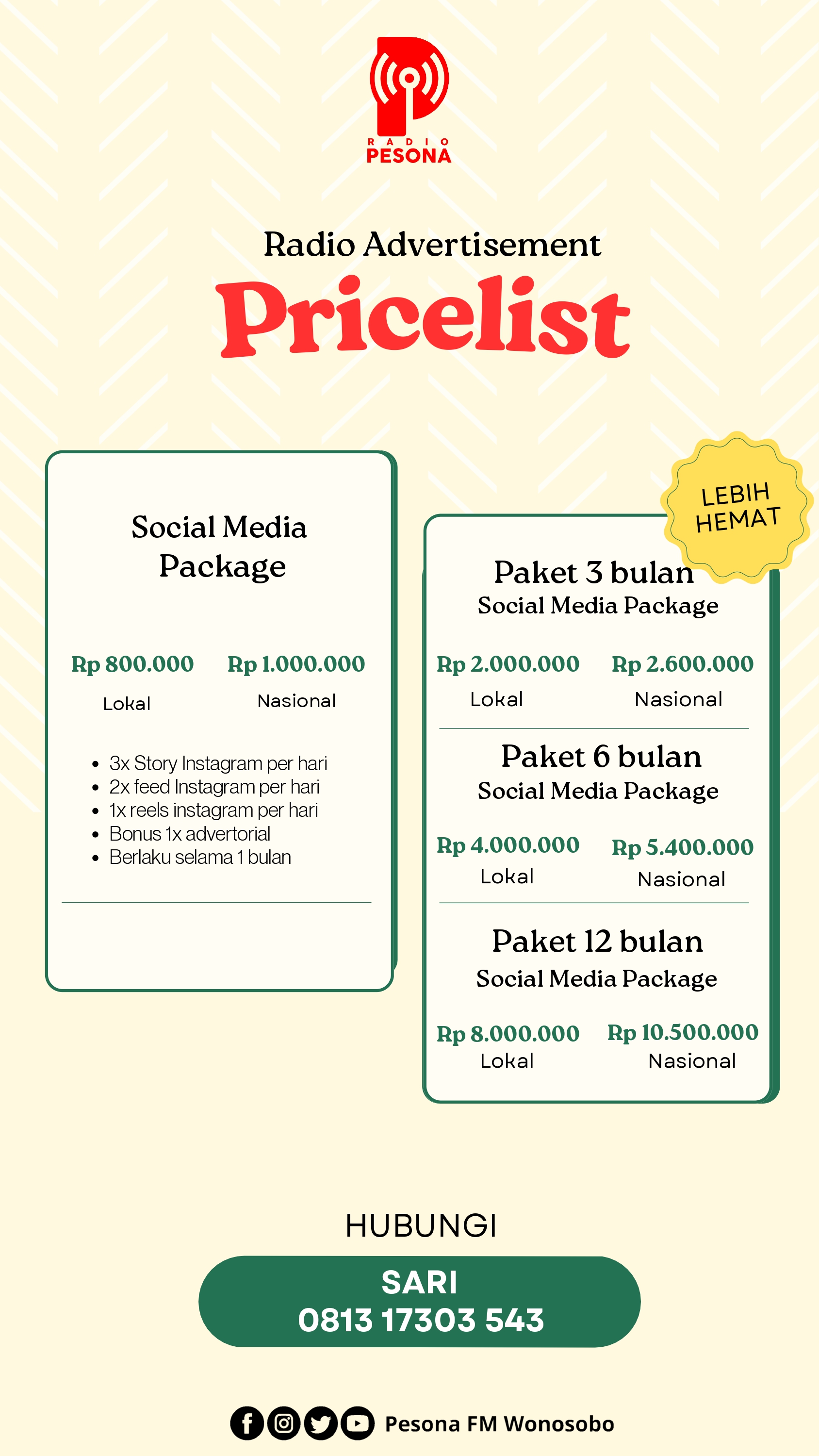 Paket Rate Card